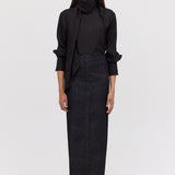 BLACK DENIM BASIS SKIRT