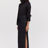 BLACK DENIM BASIS SKIRT