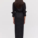 BLACK DENIM BASIS SKIRT