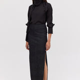 BLACK DENIM BASIS SKIRT