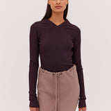 CHOCOLATE RIB VAULT TOP