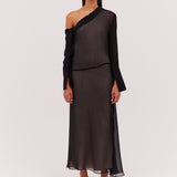 BLACK YORYU GEORGETTE SAVOIR DRESS