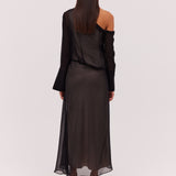 BLACK YORYU GEORGETTE SAVOIR DRESS