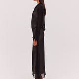 BLACK YORYU GEORGETTE SAVOIR DRESS