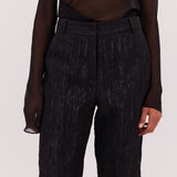 BLACK JACQUARD COSMOS PANT
