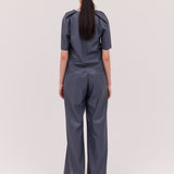 SLATE LEATHERETTE HEPBURN PANT