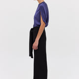 MIDNIGHT SATIN CRAWFORD TOP