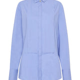 CORNFLOWER COTTON TUXEDO SHIRT