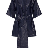 NAVY LUREX FLUENT DRESS