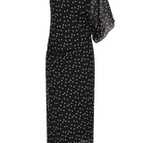 BLACK POLKA DOT SILK VALENCIA DRESS
