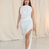 MILK SEQUIN OBLIQUE SKIRT