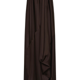 CHOCOLATE SILK SATIN PLUNGE GOWN