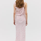 RED POLKA DOT CHIFFON TUMBLE DRESS