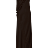 CHOCOLATE SILK SATIN ROMA GOWN