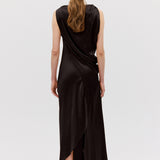 CHOCOLATE SILK SATIN ROMA GOWN