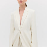 CREAM CREPE SUITING SURRENDER JACKET