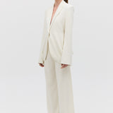 CREAM CREPE SUITING SURRENDER JACKET