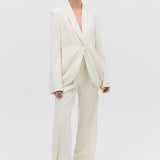 CREAM CREPE SUITING SURRENDER JACKET