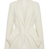 CREAM CREPE SUITING SURRENDER JACKET