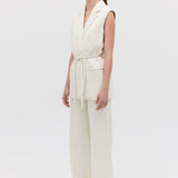 CREAM CREPE SUITING CLARION PANT