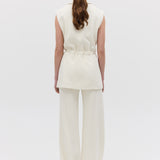 CREAM CREPE SUITING CLARION PANT