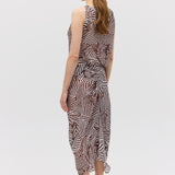 WHIRLPOOL STRIPE SILK RIPPLE SKIRT