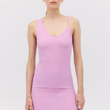 ROSE CRINKLE PLUNGE TOP