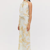 MINT BLOOM CREPE MAJORCA DRESS