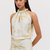 MINT BLOOM CREPE MAJORCA DRESS