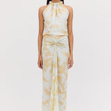 MINT BLOOM CREPE MAJORCA DRESS