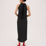 BLACK CREPE MAJORCA DRESS