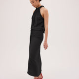 BLACK CREPE MAJORCA DRESS