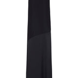 BLACK SATIN BROKEN COLUMN DRESS