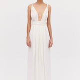 WHITE SILK CDC ASCENDENT GOWN