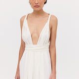 WHITE SILK CDC ASCENDENT GOWN