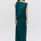 PETROL SILK ROMA GOWN