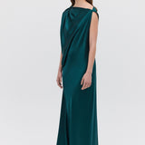 PETROL SILK ROMA GOWN