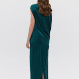 PETROL SILK ROMA GOWN