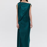 PETROL SILK ROMA GOWN