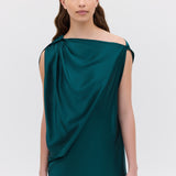 PETROL SILK ROMA GOWN