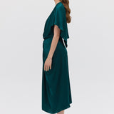 PETROL SILK ILLUSIONIST DRESS