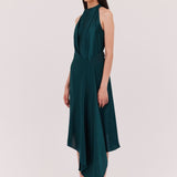 PETROL SILK ISABELLA DRESS