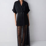 BLACK SATIN ARBUS SHIRT