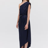 NAVY SATIN CREPE IBIZA DRESS