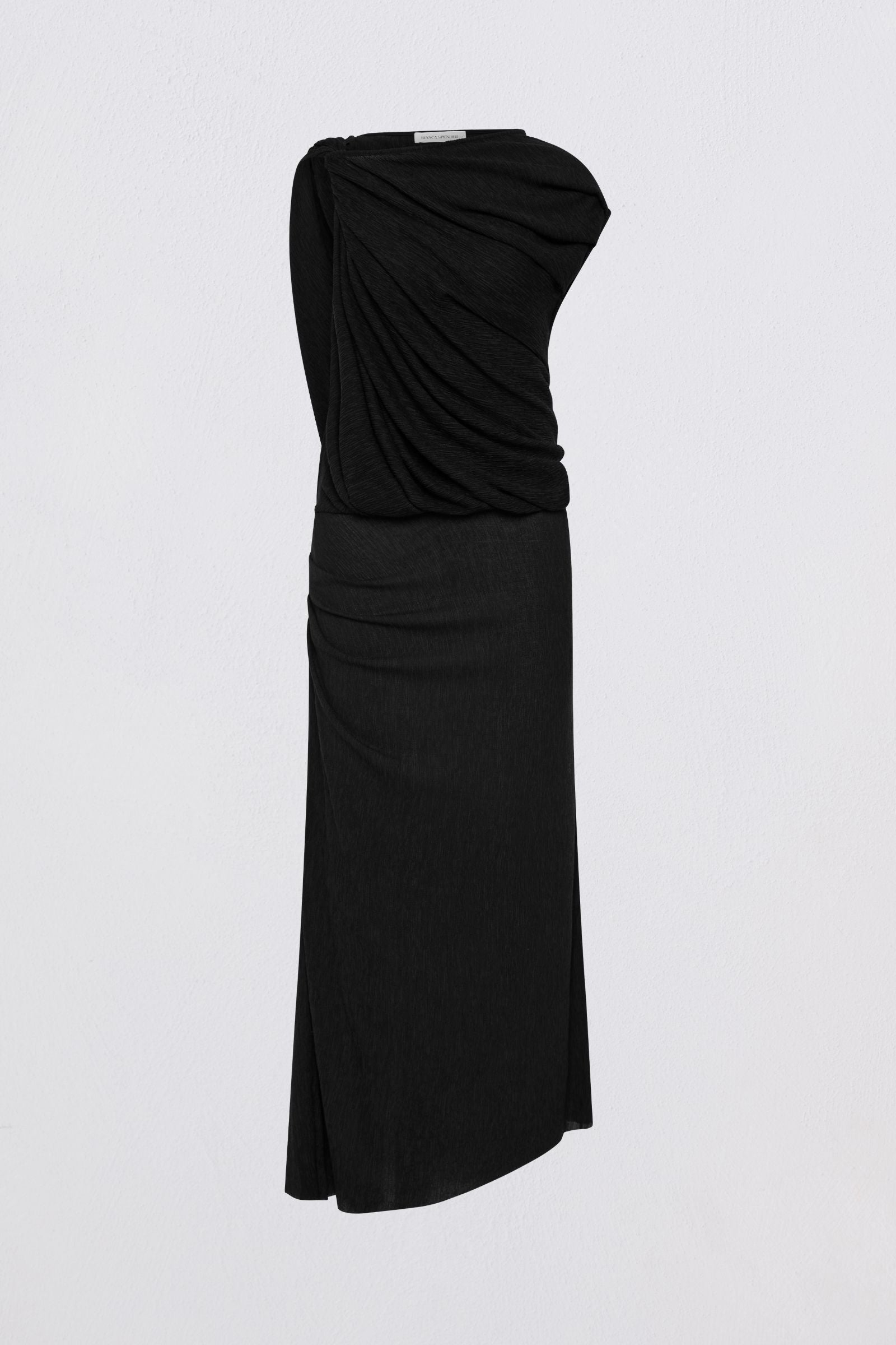 BLACK CRINKLE TUMBLE DRESS