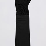 BLACK CRINKLE TUMBLE DRESS