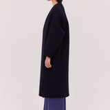 NAVY COATING ENFOLD COAT