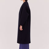 NAVY COATING ENFOLD COAT