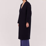 NAVY COATING ENFOLD COAT