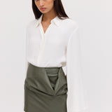 WHITE CRINKLE CREPE ABSOLUTE SHIRT